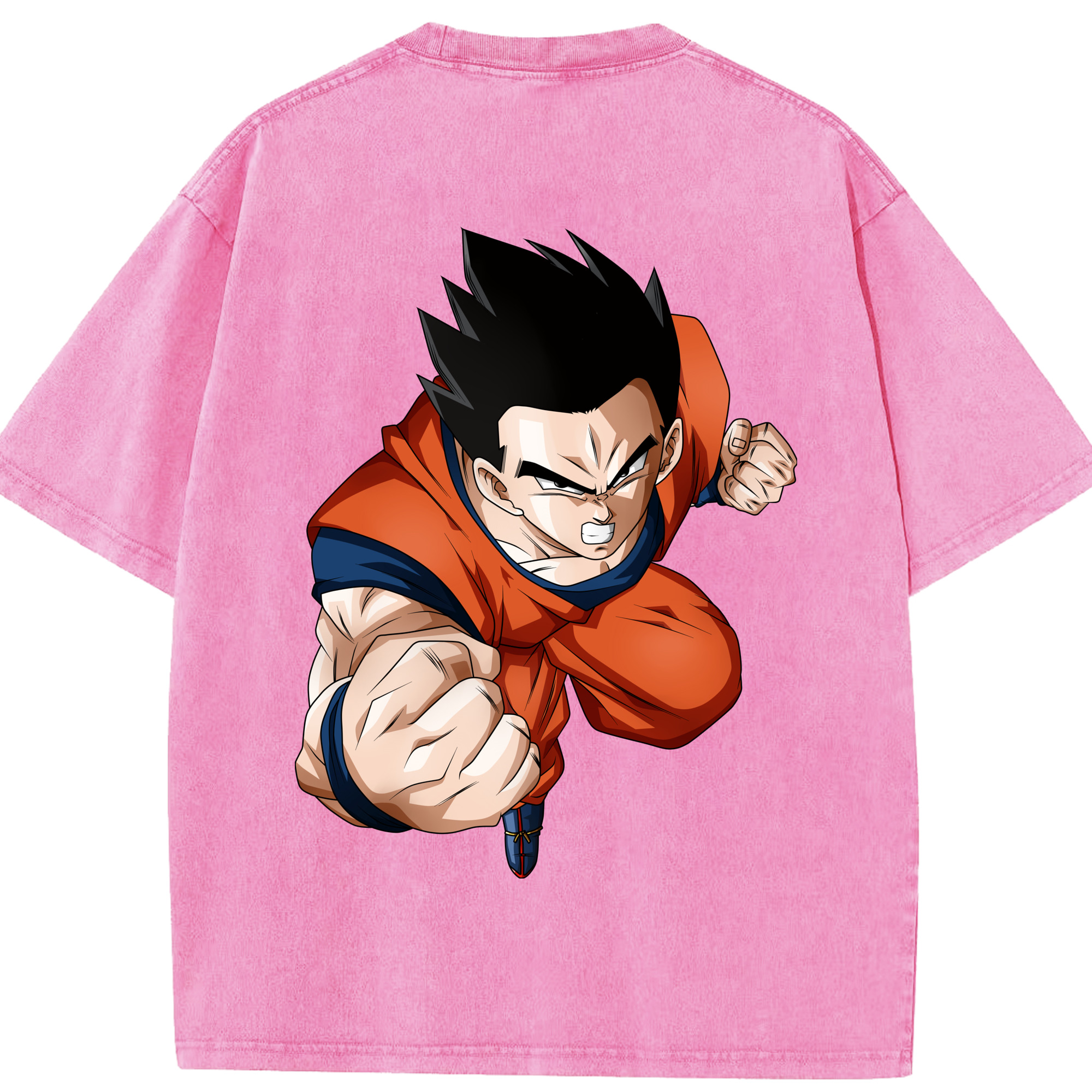 （画像用） ドラゴンボール 孫 悟飯（そんごはん）DRAGON BALL Son Gohan 綿100% ヴィンテージ風 半袖Tシャツ（背面プリント）